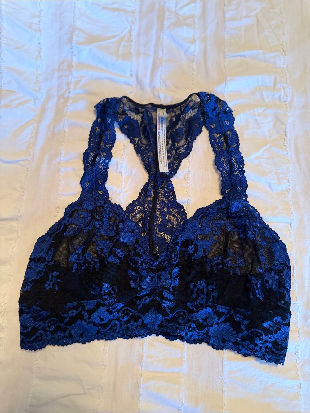 Free People Intimately Royal Blue Lace Bralette - Size L Women's Intimates